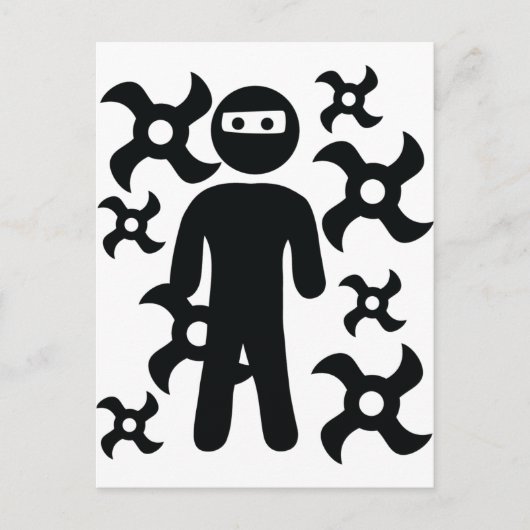 ninja met het pictogram van de treksterren briefkaart (Voorkant)
