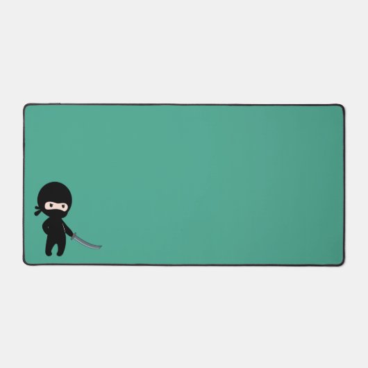 Ninja minuscule en colère sur vert foncé (Recto)
