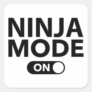 Ninja-modus ingeschakeld vierkante sticker