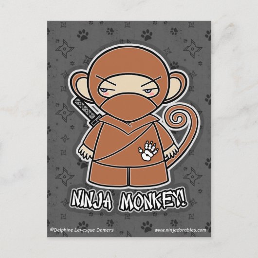 Ninja Monkey. Briefkaart (Voorkant)
