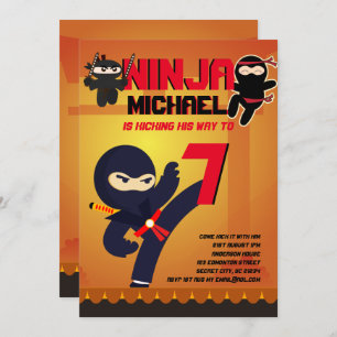 NINJA MOVIE STAR WARRIOR Boys Girls Cartoon Party Kaart