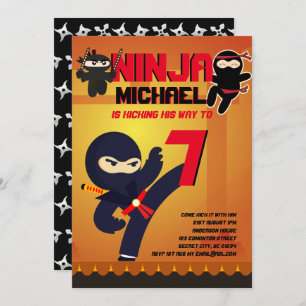 NINJA MOVIE STAR WARRIOR Boys Girls Cartoon Party Kaart