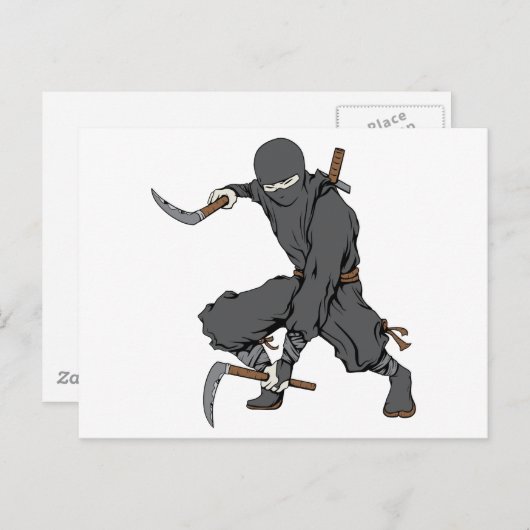 Ninja ~ Ninjas Martial Arts Warrior Fantasy Art Briefkaart (Voorkant / Achterkant)