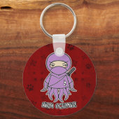 Ninja Octopus. In rode Sleutelhanger (Voorkant)