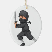 Ninja op wit keramisch ornament (Rechts)