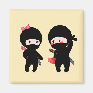 Ninja Pair, een jongen en een meisje Magneet