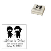 Ninja Pair, een jongen en een meisje Rubberstempel (Gestempeld)