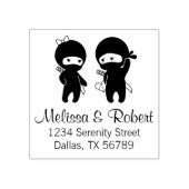 Ninja Pair, een jongen en een meisje Rubberstempel (Afrduk)