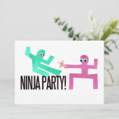Ninja Party Kaart (Staand voorkant)