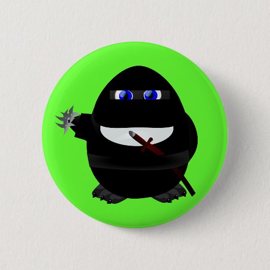 Ninja Penguin Ronde Button 5,7 Cm (Voorkant)