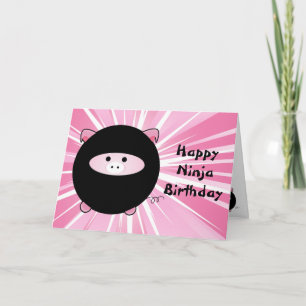 Ninja Pig Happy Birthday Kaart