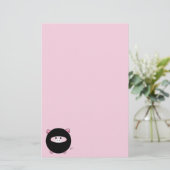 Ninja Pig op roze Briefpapier (Staand voorkant)