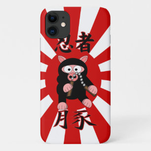 Ninja Pig Red starburst iPhone 11 Hoesje