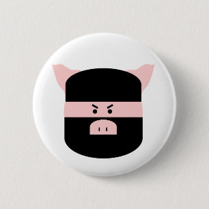 Ninja Pig. Ronde Button 5,7 Cm