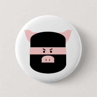Ninja Pig. Ronde Button 5,7 Cm