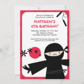 Ninja Power Red Uitnodiging (Voorkant)