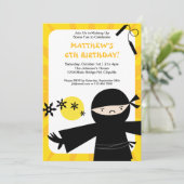 Ninja Power Yellow Invitation Kaart (Staand voorkant)