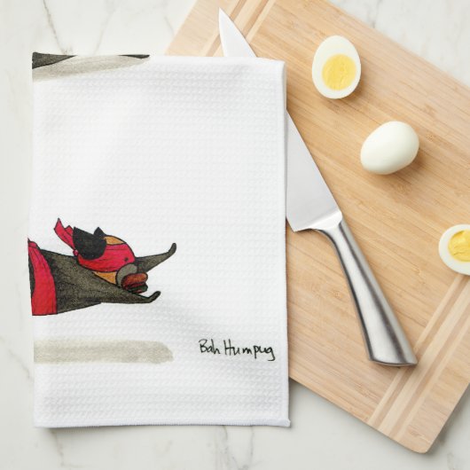 Ninja Pug Snack Attack! Theedoek (Quarter Fold)