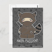 Ninja Raccoon. Briefkaart (Voorkant / Achterkant)