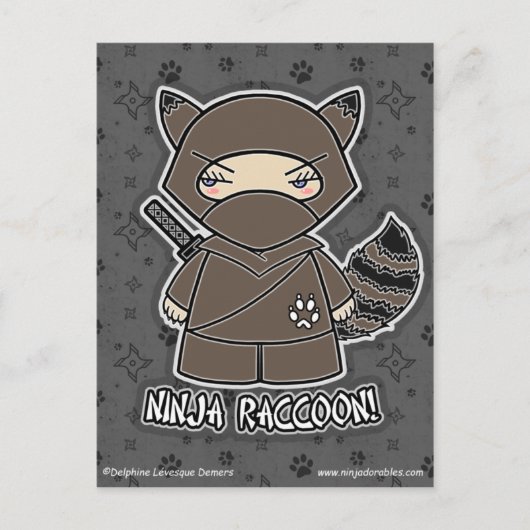 Ninja Raccoon ! Carte postale (Devant)