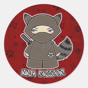 Ninja Raccoon! In rode Sticker