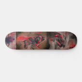 Ninja red Death grafische abstracte kunst Skateboard (Horizontaal)