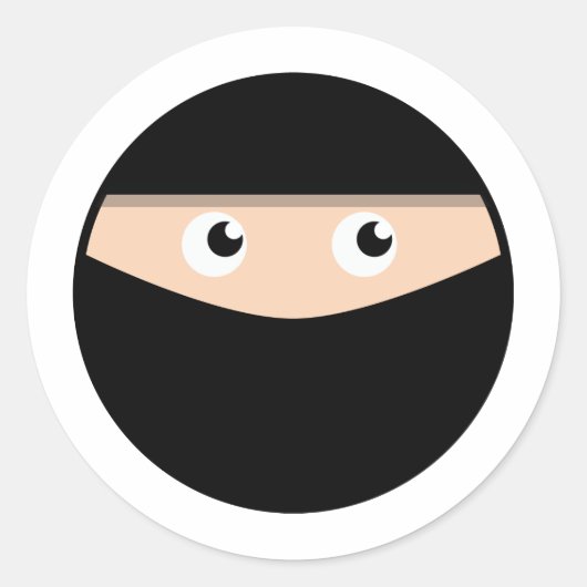 Ninja. Ronde Sticker (Voorkant)