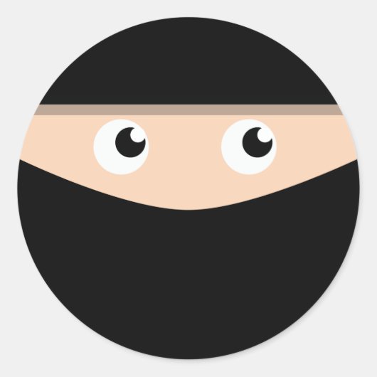 Ninja. Ronde Sticker (Voorkant)