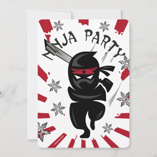 Ninja Samurai Anniversaire de enfant Invitations d (Dos)