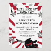 Ninja Samurai Anniversaire de enfant Invitations d (Devant / Derrière)