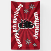 Ninja Samurai Personnalisée Bannière d'anniversair (Vertical)