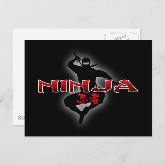Ninja Silhouette Briefkaart (Voorkant / Achterkant)
