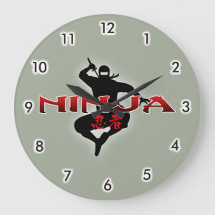 Ninja Silhouette Grote Klok