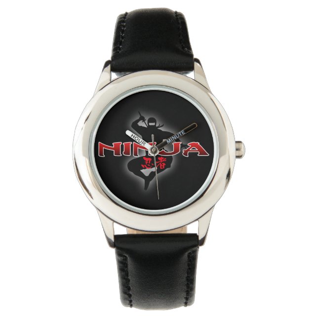 Ninja Silhouette Horloge (Voorkant)