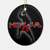 Ninja Silhouette Keramisch Ornament (Links)