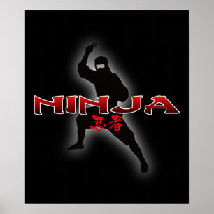 Ninja Silhouette Poster