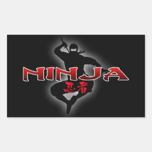 Ninja Silhouette Rechthoekige Sticker
