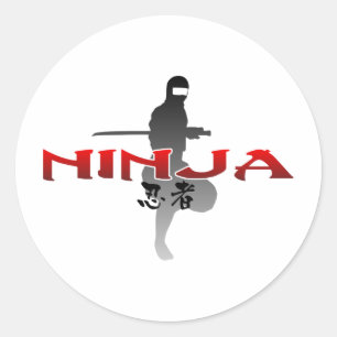 Ninja Silhouette Ronde Sticker