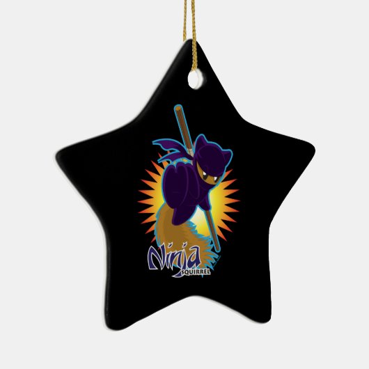 Ninja Squirrel Keramisch Ornament (Rechts)