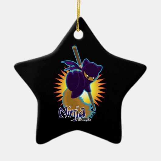 Ninja Squirrel Keramisch Ornament (Voorkant)