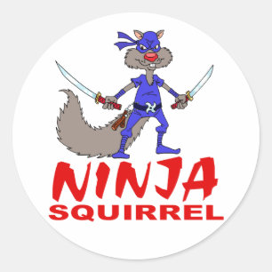 Ninja Squirrel Ronde Sticker