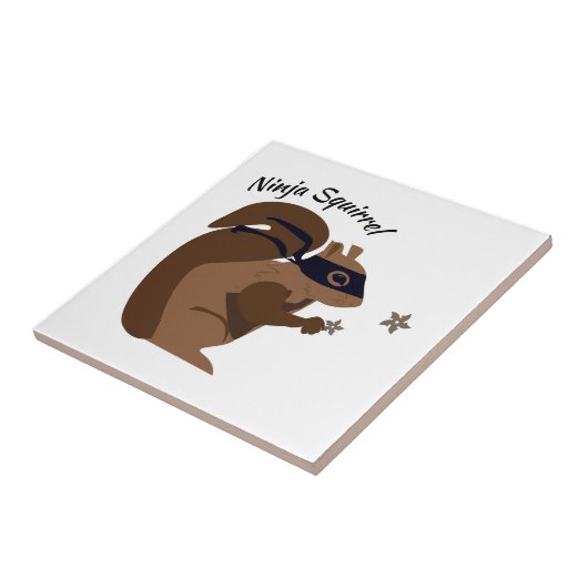 Ninja Squirrel Tegeltje (Zijkant)