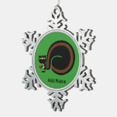 Ninja Squirrel Tin Sneeuwvlok Ornament (Rechts)