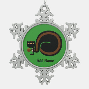 Ninja Squirrel Tin Sneeuwvlok Ornament