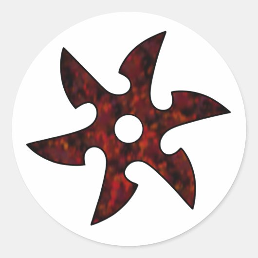 Ninja Star Ronde Sticker (Voorkant)