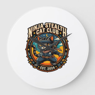 Ninja Stealth Kat Kata Moeder Cadeau Idee - Ninja Grote Klok