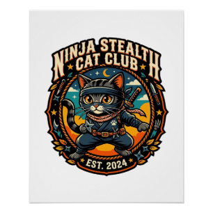 Ninja Stealth Kat Kata Moeder Cadeau Idee - Ninja Perfect Poster