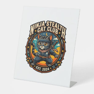 Ninja Stealth Kat Kata Moeder Cadeau Idee - Ninja Reclamebord Met Voetstuk
