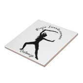 Ninja Szwaardvrouw Silhouette Thunder_Cove Tegeltje (Zijkant)
