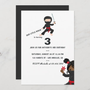 Ninja themed Birthday Party Kaart